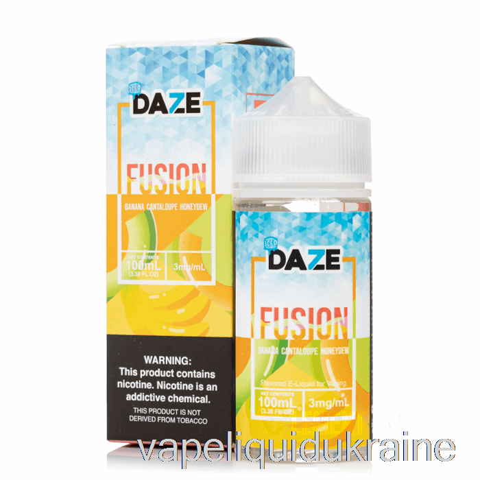 Vape Liquid Ukraine ICED Banana Cantaloupe Honeydew - 7 Daze Fusion - 100mL 6mg